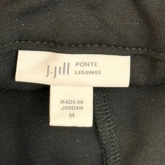 J.Jill Womens Ponte Leggings Black size Medium faux leather trim - Picture 4 of 12